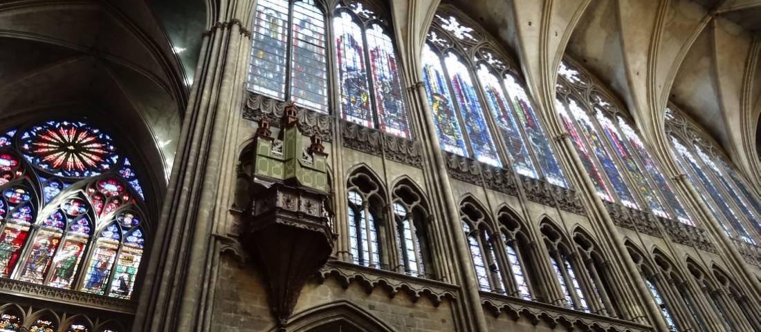 Inside the impressive Metz Cathedral in the Lorraine region of France