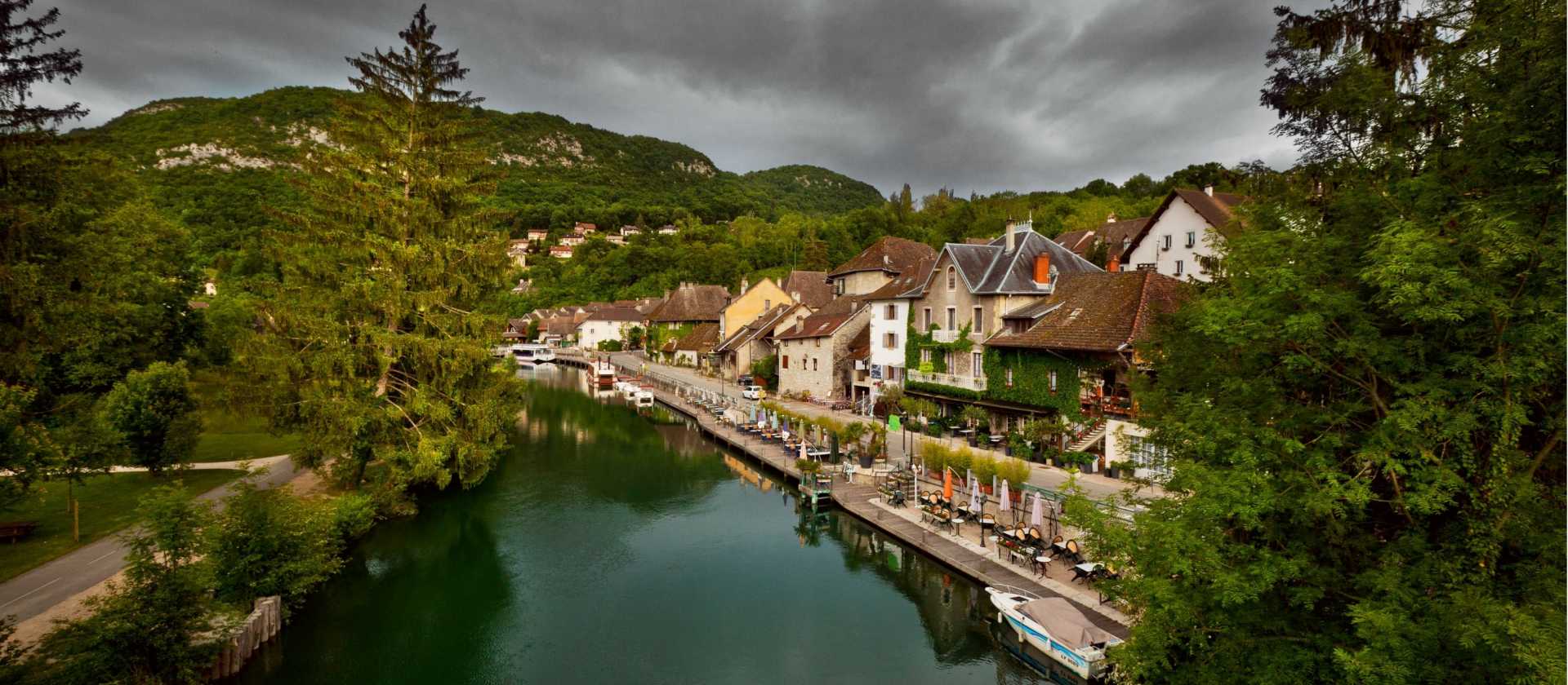 The pretty town of Chanaz, also known as 'La Petite Venise Savoyarde' or the little Venice of the Savoy region