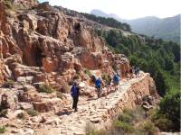 The sun shining down a group in mountainous Corsica |  <i>Paul Ensor</i>