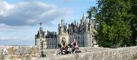 Cycling at Chambord chateau, Loire Valley