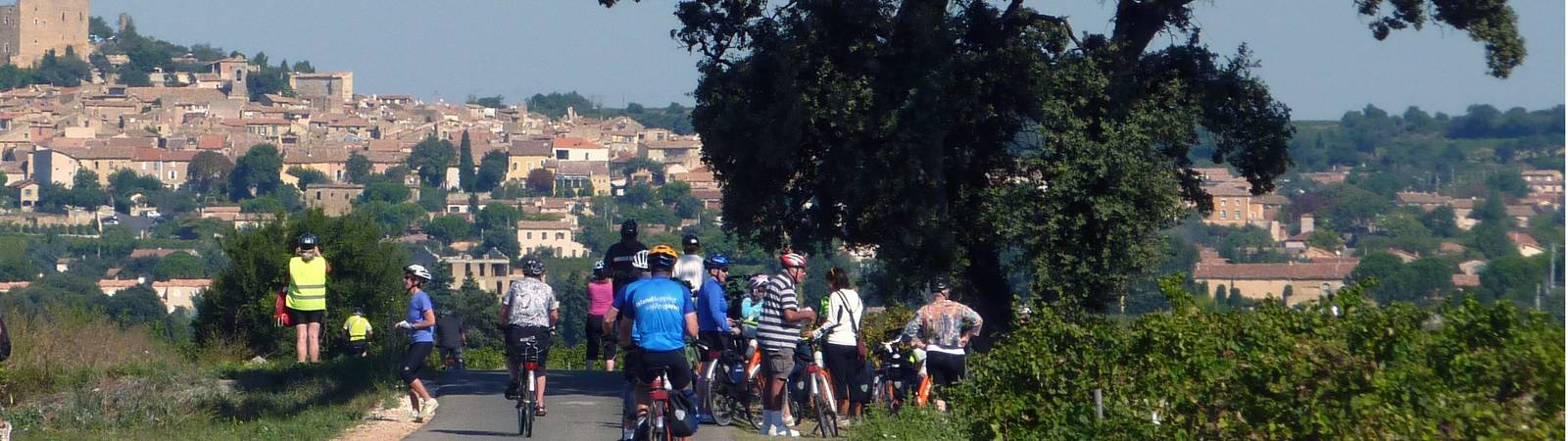 Group of cyclists on the Provence Bike and Barge trip