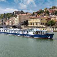 MS Provence passing by the bridges in Lyon