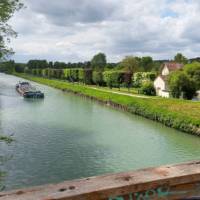 Barge on the Marne canal near Esbly