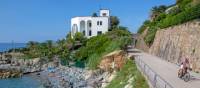 Cycling past cosy beaches on the Lungomare Europa cycleway on the Ligurian coast |  <i>Andrew Bain</i>