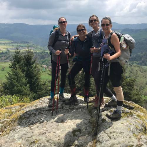 Very happy Camino walkers in France