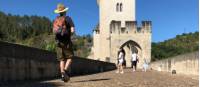 Pilgrim on the bridge in Cahors |  <i>Jaclyn Lofts</i>