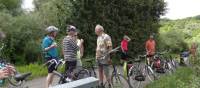 Taking a break while cycling in the Lorraine, France