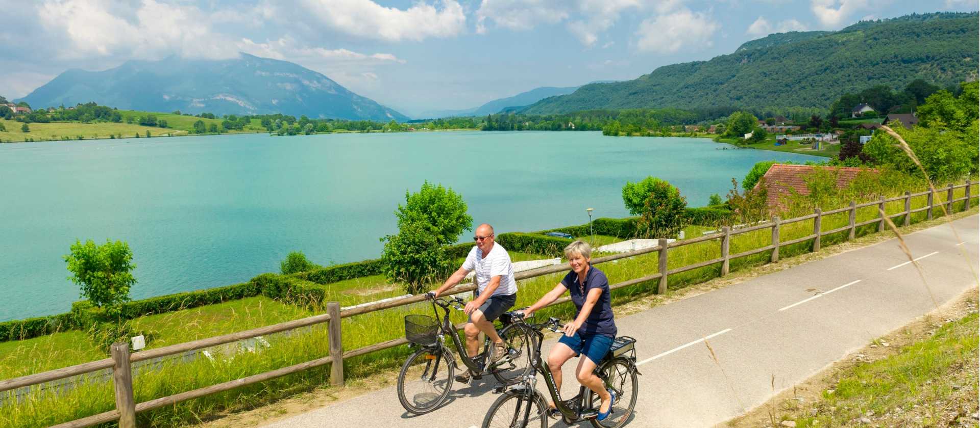 Pretty scenery along the Rhone River cycleway in the Savoy region