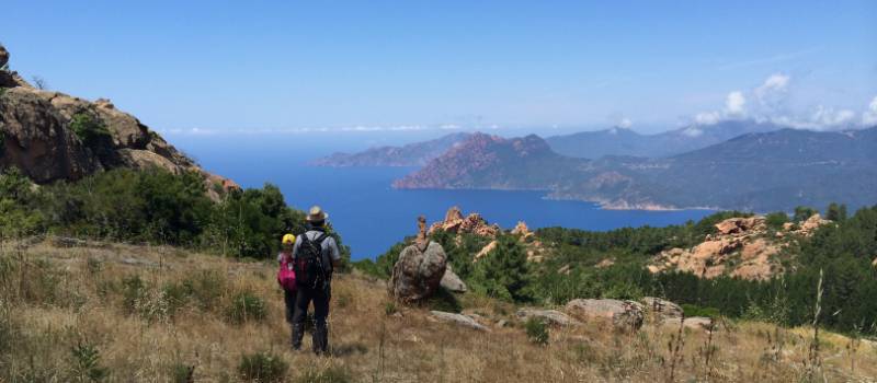 Walking high above the calanques of Piana on a self guided walk in Corsica |  <i>Kate Baker</i>