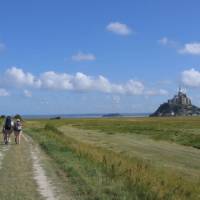 Walking towards Mont Saint Michel