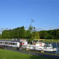 The Zwaantje docked on the river