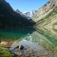 The beautiful Lac de Gaube with the reflection of the north face of Vignemale (3298m)