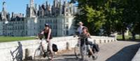 Cycling at Chambord chateaux in the Loire Valley