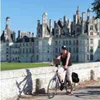 Cycling at Chambord chateaux in the Loire Valley