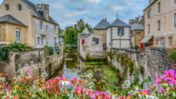 The pretty French town of Bayeux near the coast of Normandy