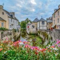 The pretty French town of Bayeux near the coast of Normandy