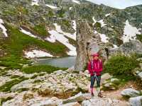 Happily hiking the GR20 trail on Corsica