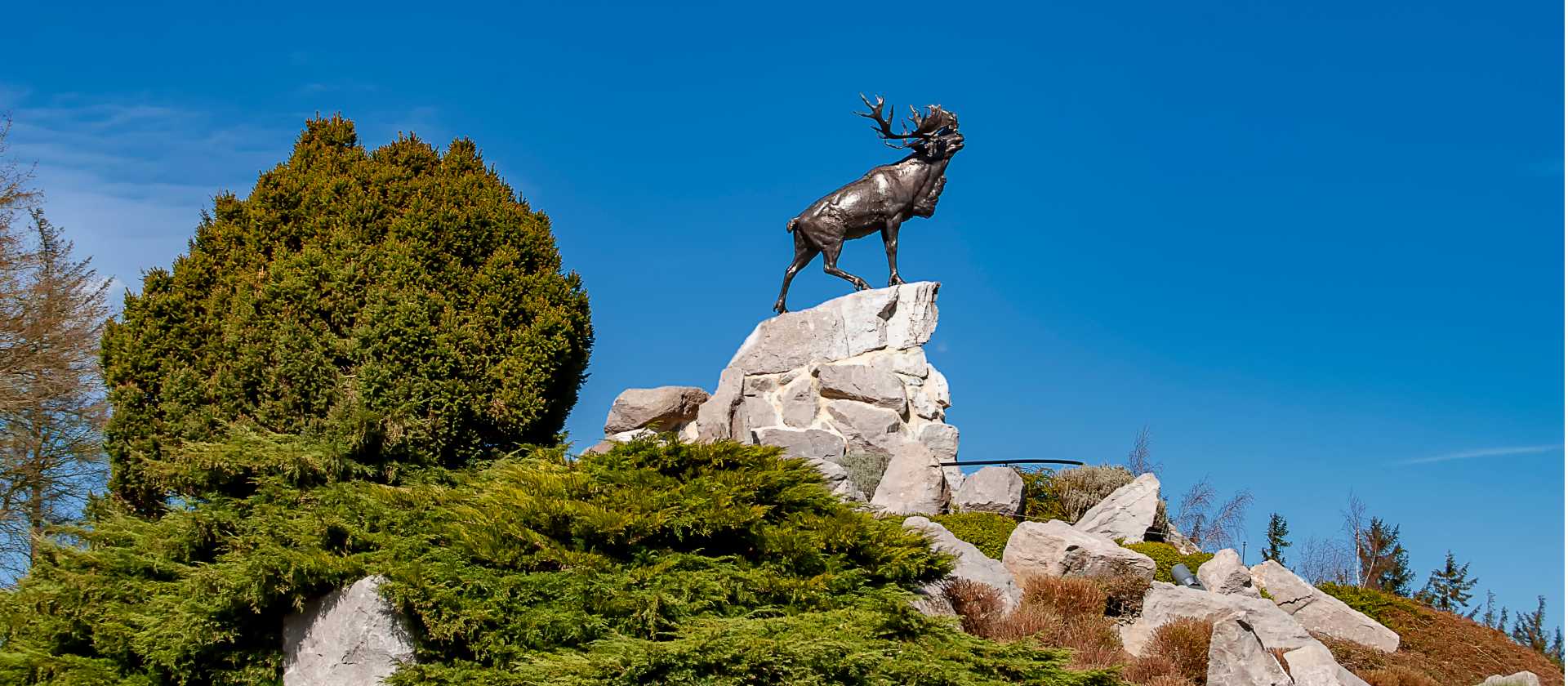 The Caribou statue at the Newfoundland Regiment Memorial at Beaumont Hamel in France