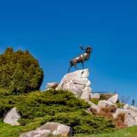 The Caribou statue at the Newfoundland Regiment Memorial at Beaumont Hamel in France