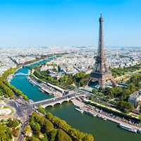 The Eiffel Tower overlooking Paris