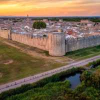 The historical walled town of Aigues-Mortes in France