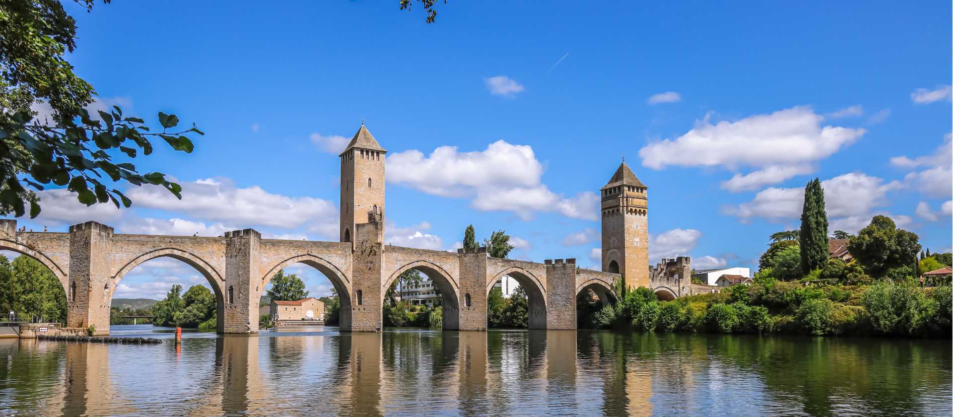 Impressive Valentre Bridge near Cahors in France