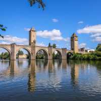 Impressive Valentre Bridge near Cahors in France