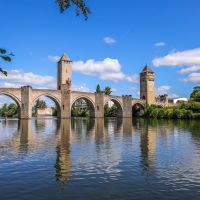 Impressive Valentre Bridge near Cahors in France