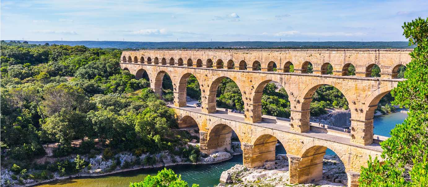 Incredible aqueduct Pont du Gard in Provence