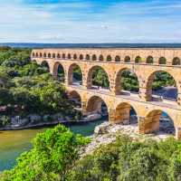 Incredible aqueduct Pont du Gard in Provence