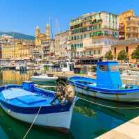 The sunny port of Bastia on Corsica