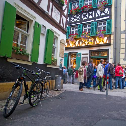 Taking a break to sample the goods on the Bavarian Beer Trail