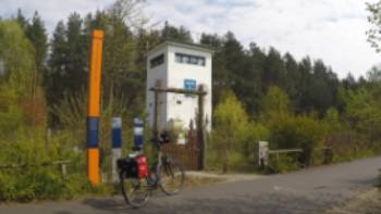 GOPR5823,Brad Atwal Cycle past old East German watchtowers on the Berlin Wall Trail