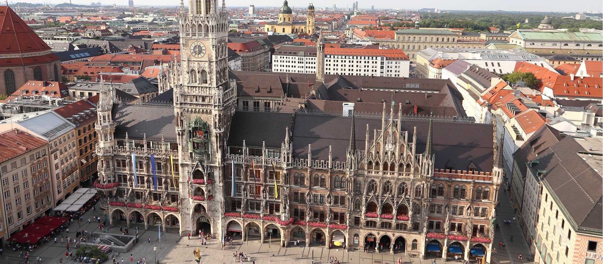 Gothic architecture at Marienplatz in Munich