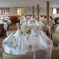 Dining room with panoramic windows on the MS Princess