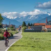 Cycling with spectacular mountain views