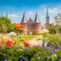 Historic town of Lübeck on the Baltic Coast of Germany