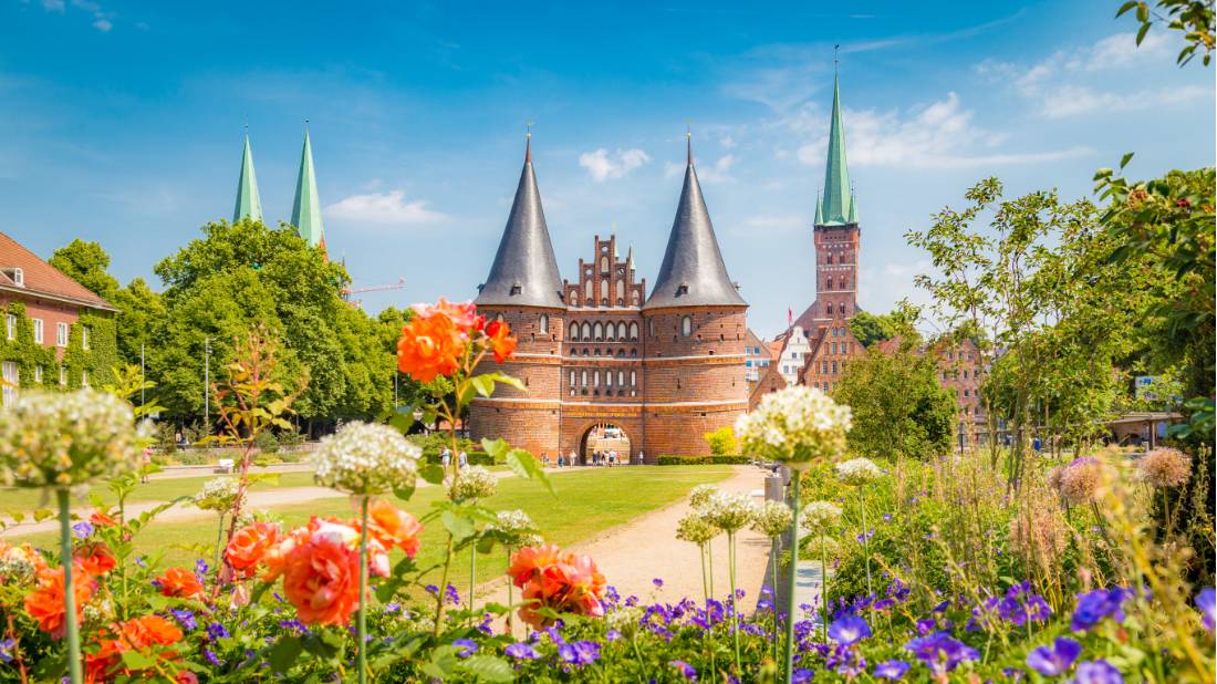 Historic town of Lübeck on the Baltic Coast of Germany