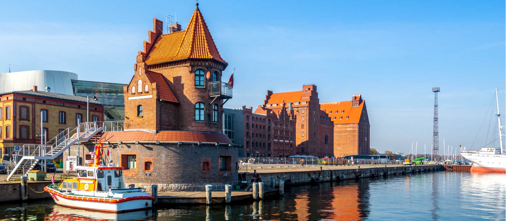 The famous marina of Stralsund in Germany