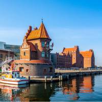 The famous marina of Stralsund in Germany