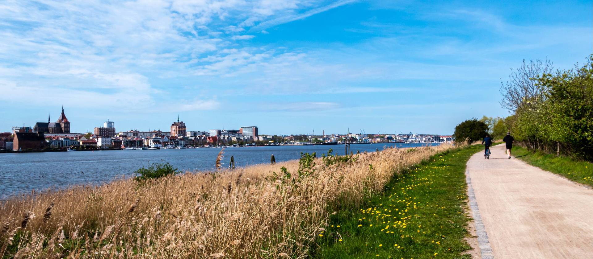 Cycle the bike path to Rostock in Germany