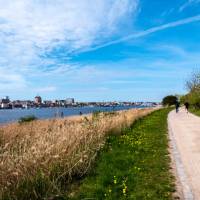 Cycle the bike path to Rostock in Germany