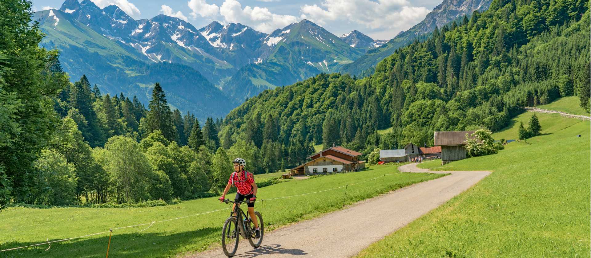 Cycling with alpine views