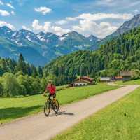 Cycling with alpine views
