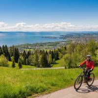 Cycling above Lake Constance with glorious views