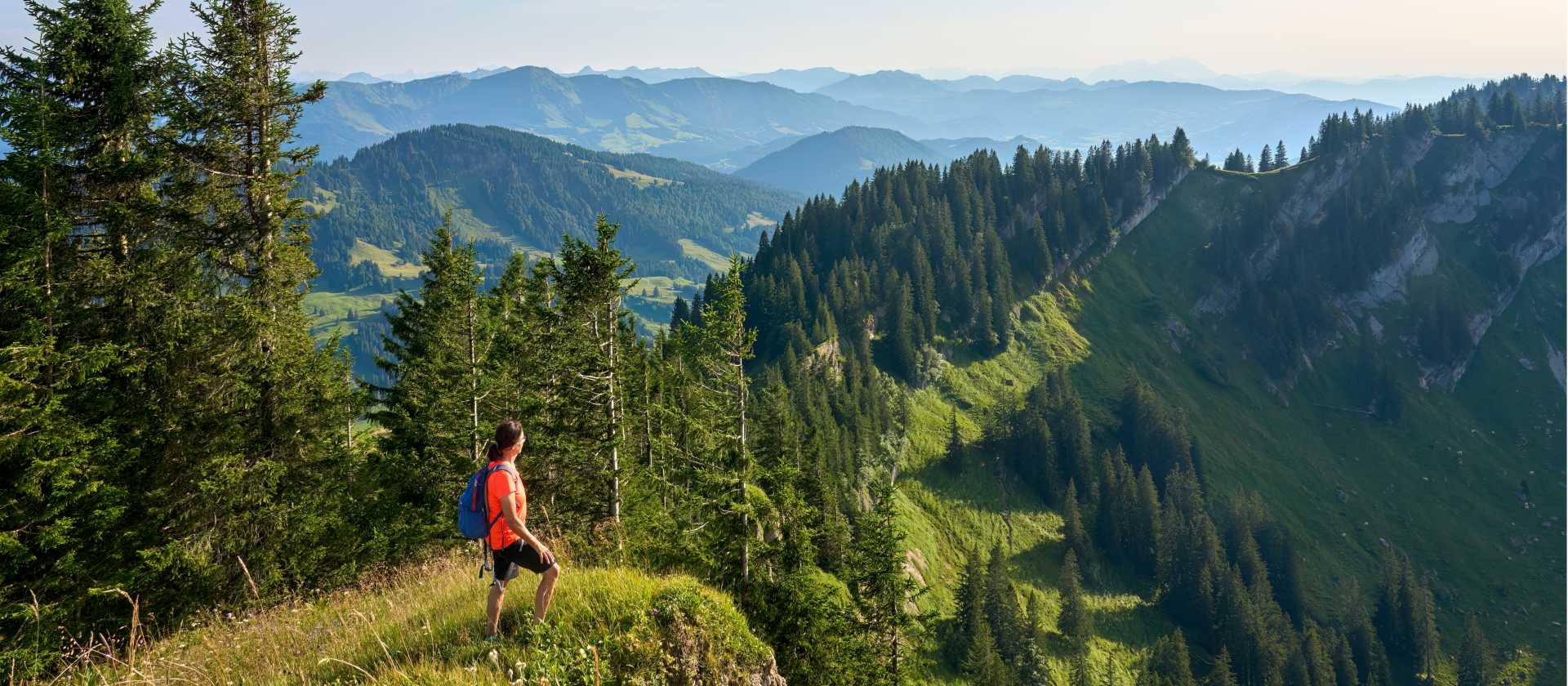 Hiking in Bavaria, overlooking the Allgau Alps