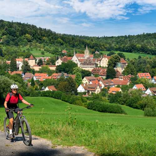 Riding past the Bebenhausen Monastery in Baden-Württemberg. Germany