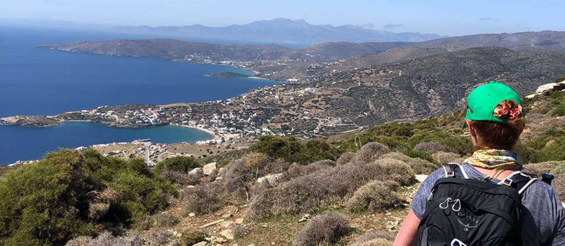 Admiring the view of Andros Island in Greece |  <i>Sue Simons</i>