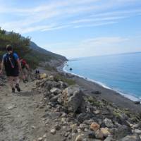 Walking along the Ag Roumeli coast on Crete
