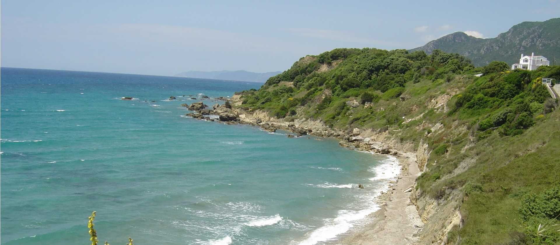 Beach scenes on the Corfu Trail